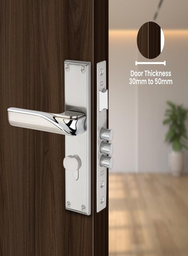 Link Karoq Mortise Lock |for Main & Internal Door for Main & Internal Door in Home/Office/Hotel | 8 Inches Heavy Duty Handle Set with One Side Key Access, 3 Keys |SS Finish|2 Years Warranty - Image 2